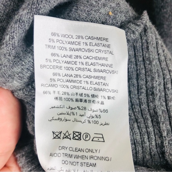 Christopher Kane Hotfix V 100% Swarovski Embellished Sweater Large EUC - Picture 8 of 10